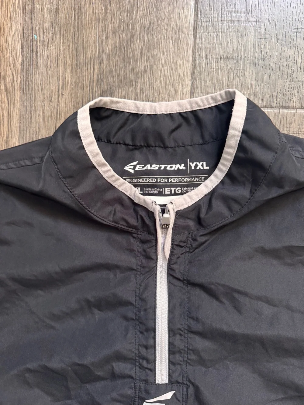 Easton Black Windbreaker with White Trim Pullover